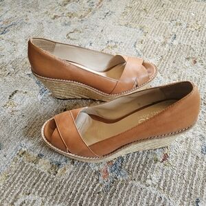 Kors, Michael Kors Brown Leather Wedge Sandal Sz 10, Great Condition